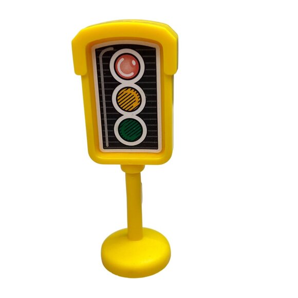 Fisher Price Little People Stoplight Street Sign Main Street Accessory Yellow - Picture 1 of 5